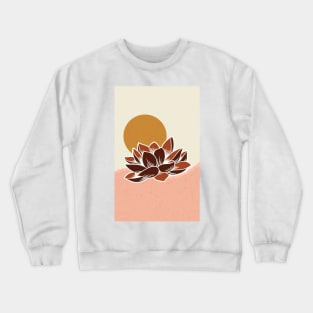 Minimalist Terracota Lotus Flower Crewneck Sweatshirt